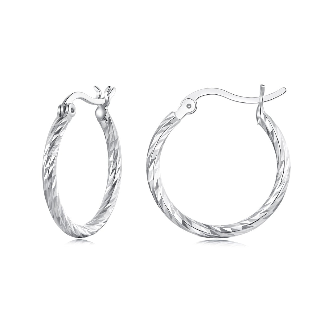 925 Sterling Silver Earrings with White Gold Plating
