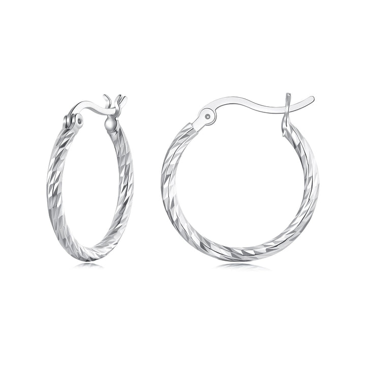 925 Sterling Silver Earrings with White Gold Plating