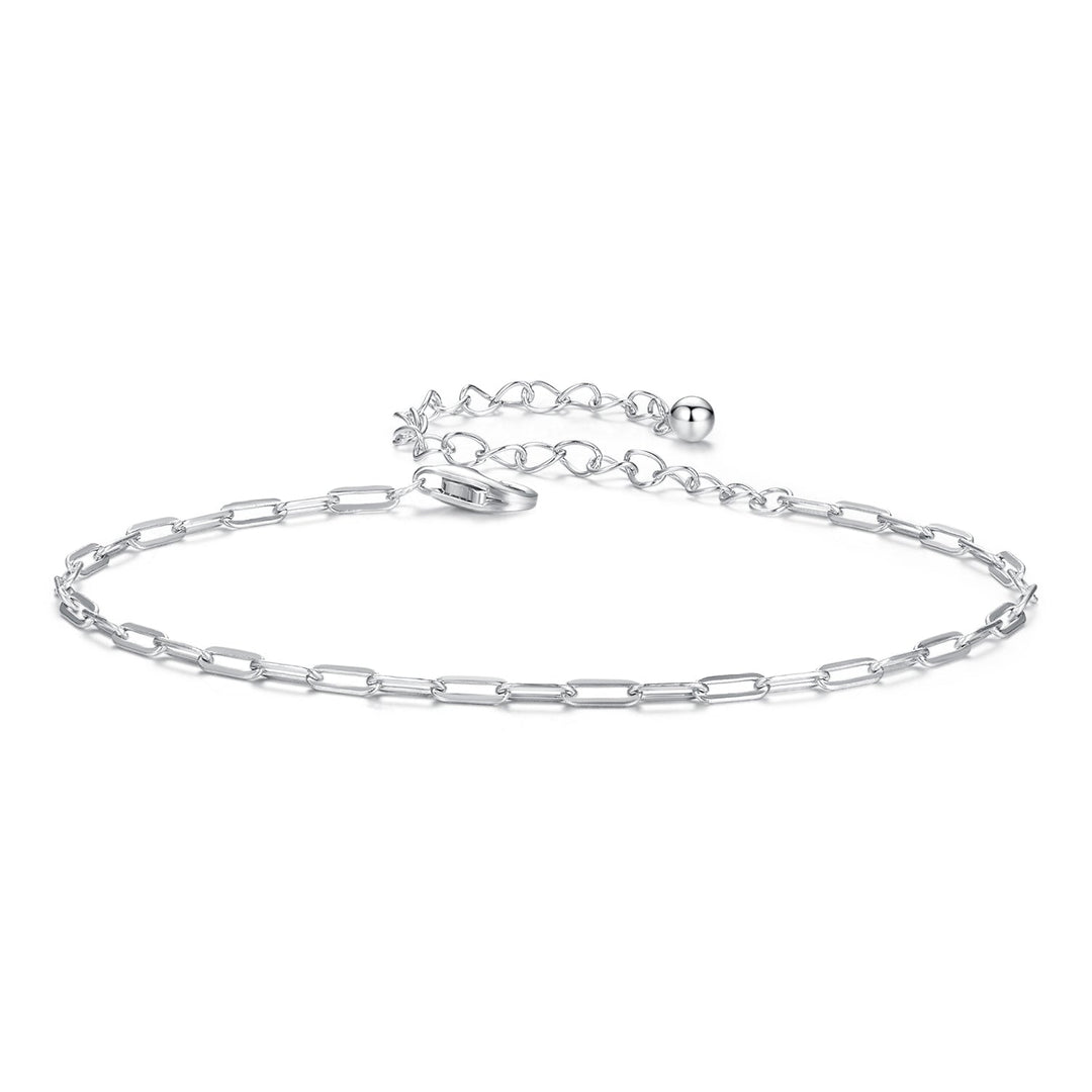 925 Sterling Silver Plated White Gold Adjustable Bracelet for Women