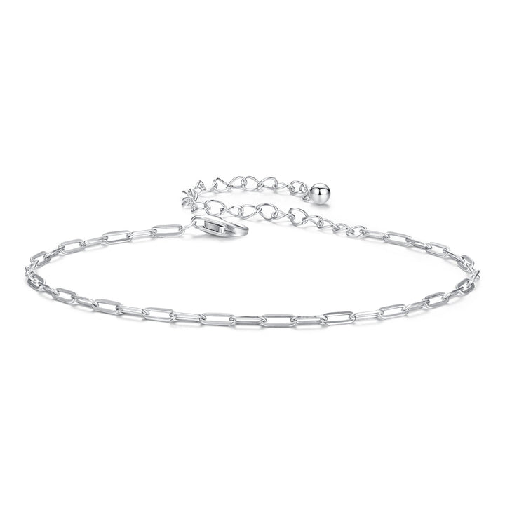 925 Sterling Silver Plated White Gold Adjustable Bracelet for Women