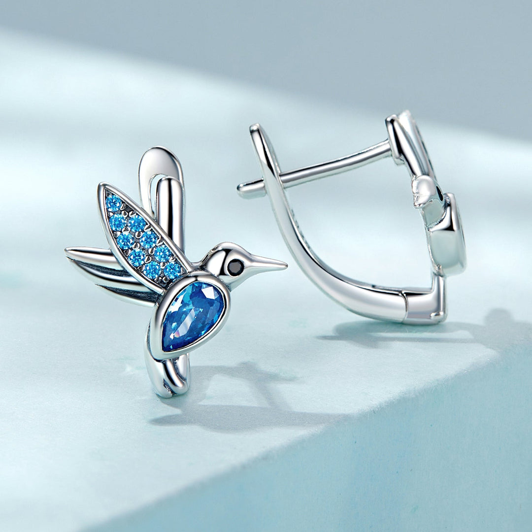 925 Sterling Silver Earrings with Pavé Setting and Oxidized Finish for Women