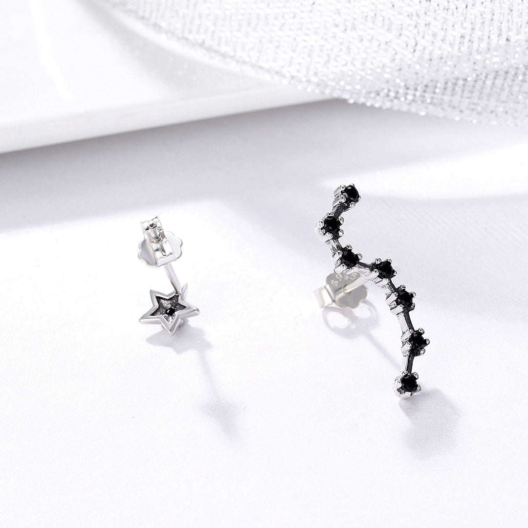 925 Sterling Silver Earrings with Pavé Setting CZ - 2.3cm Height