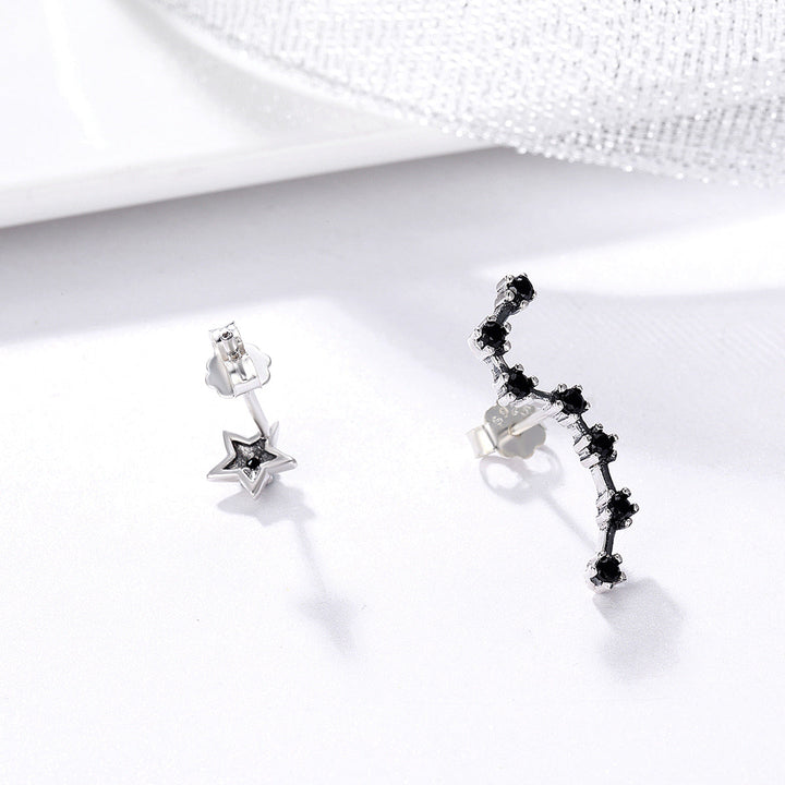 925 Sterling Silver Earrings with Pavé Setting CZ - 2.3cm Height
