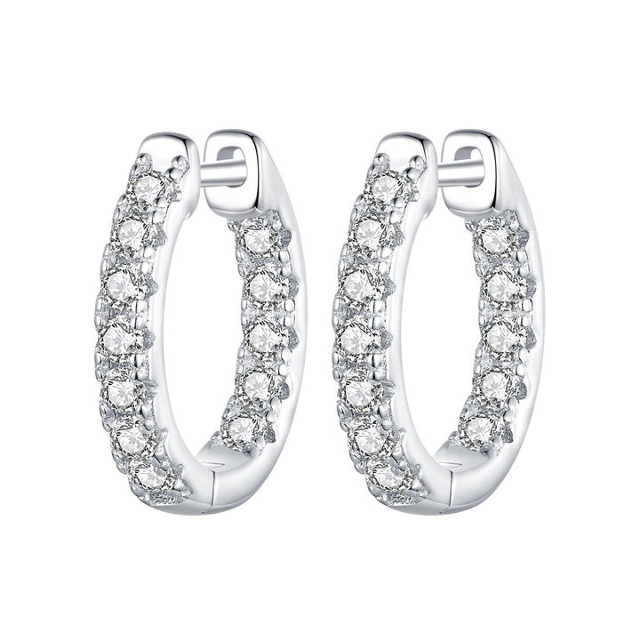 925 Sterling Silver 0.023 Carat Moissanite Earrings for Women