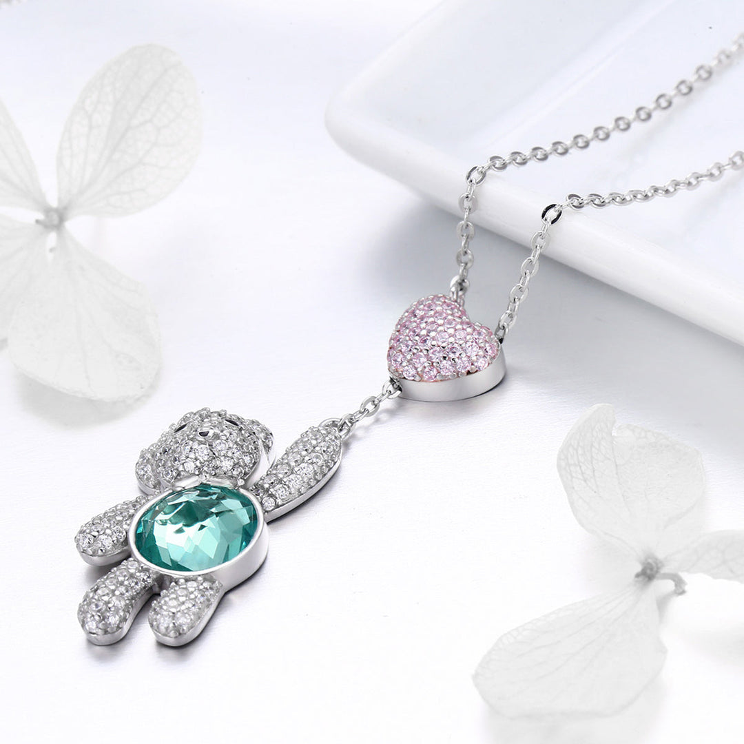 925 Sterling Silver Necklace 38-45cm with 3.1*1.3cm Pendant for Women