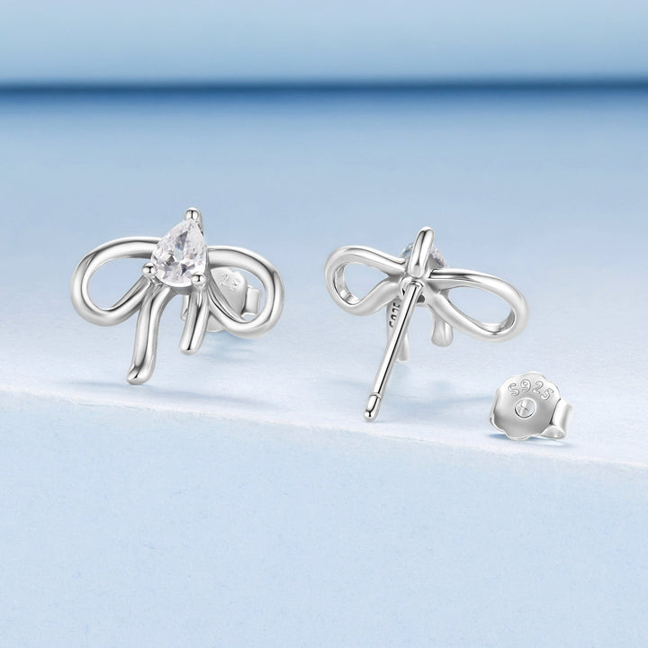 925 Sterling Silver Earrings with Pavé Setting &amp; Oxidized Finish