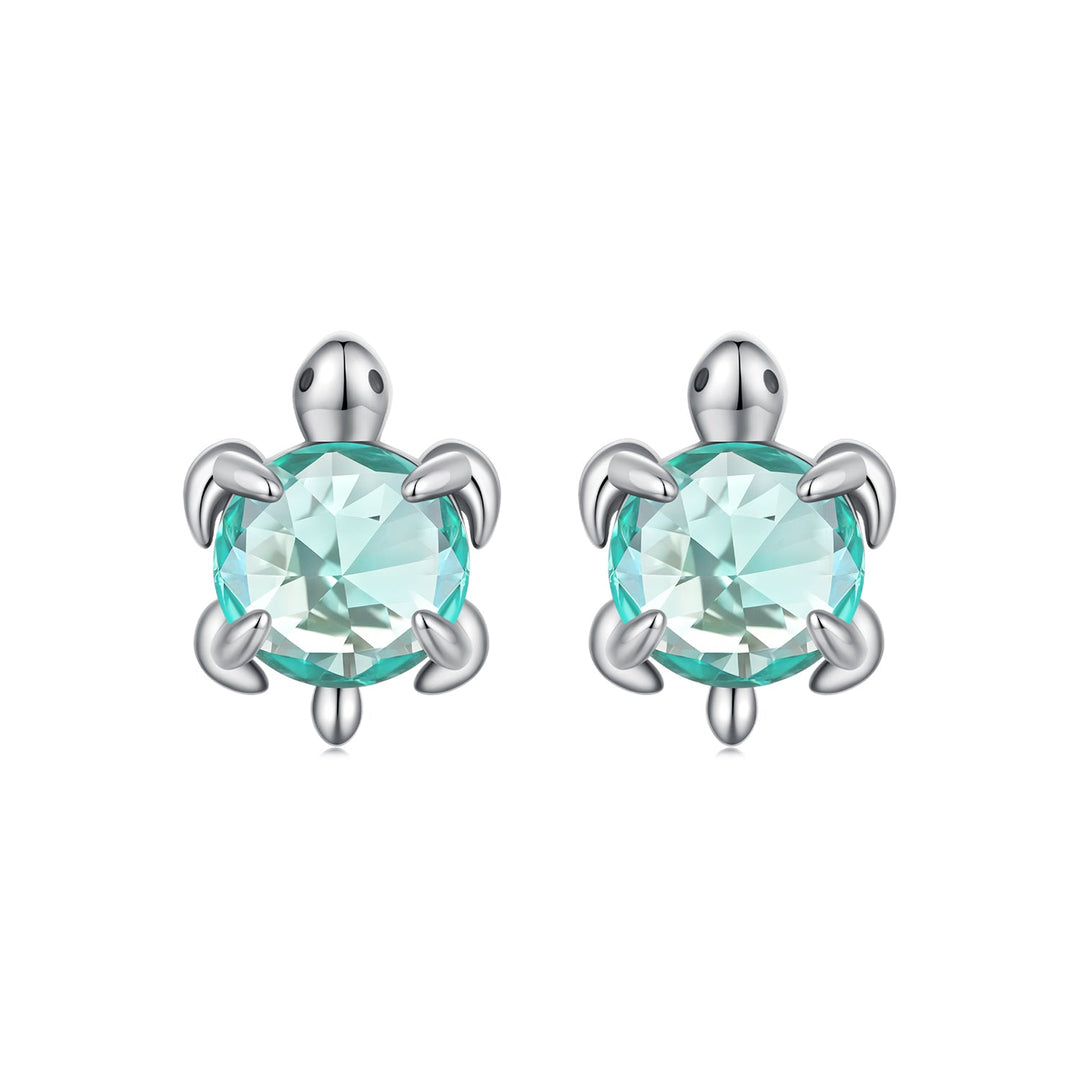925 Sterling Silver Earrings with Transparent Glass and Oxidized Finish for Women