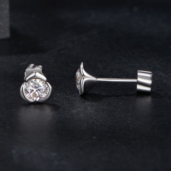 925 Sterling Silver 0.3 Carat Moissanite Earrings for Women