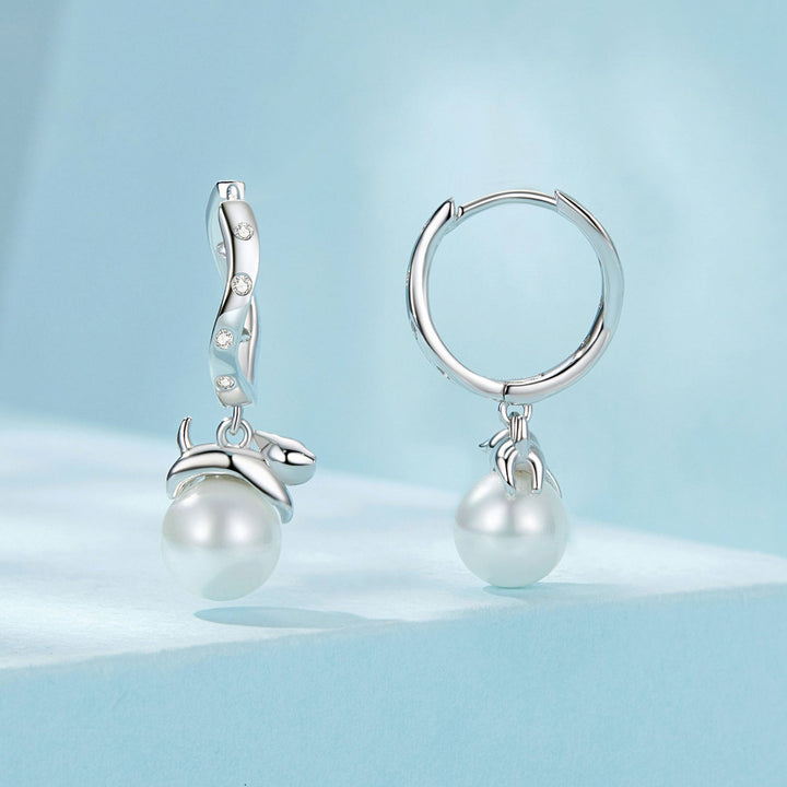 925 Sterling Silver Earrings with Quality Shell Pearl and CZ for Women