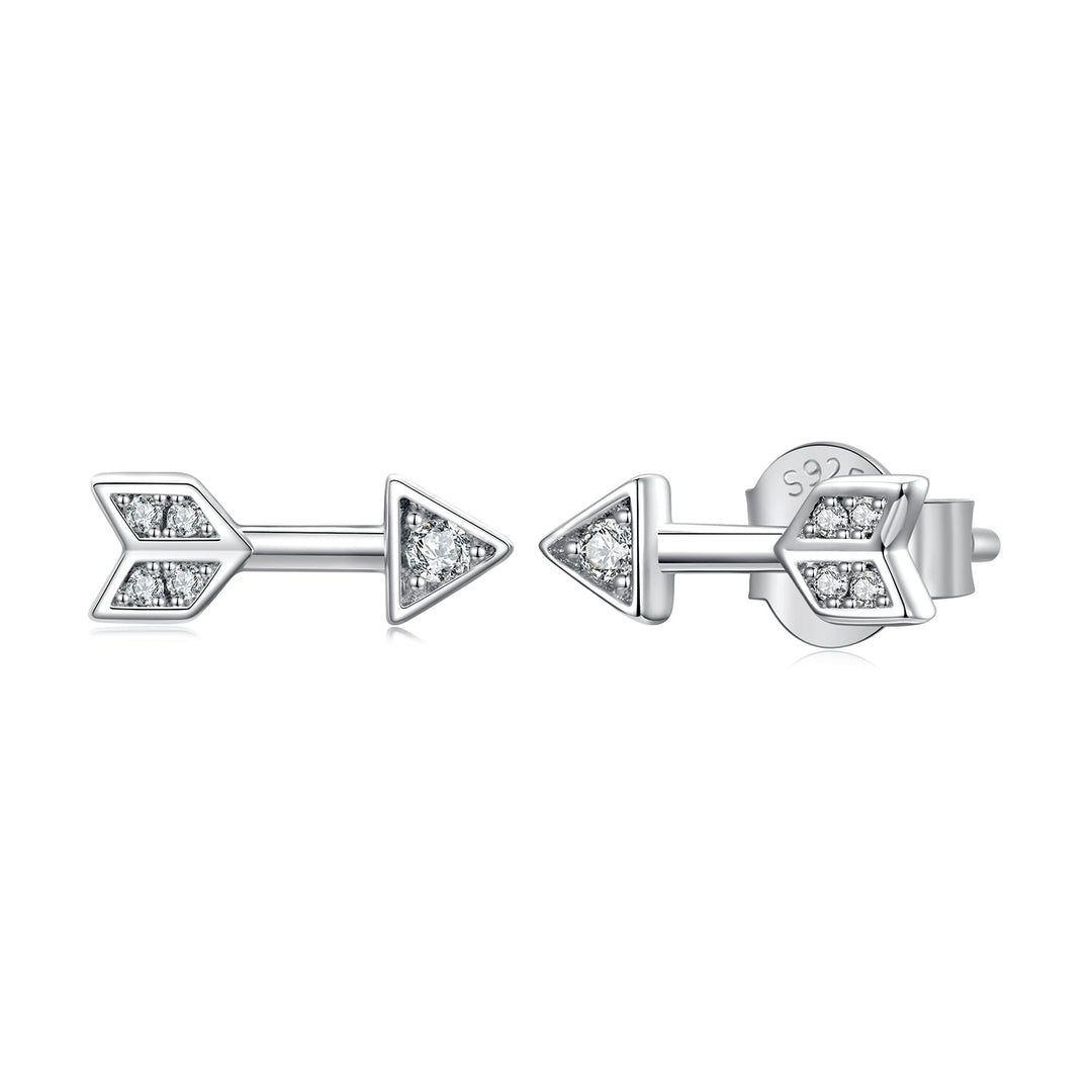 925 Sterling Silver 0.08ct and 0.12ct Moissanite Earrings in White Gold for Women