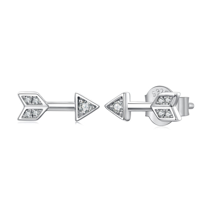 925 Sterling Silver 0.08ct and 0.12ct Moissanite Earrings in White Gold for Women