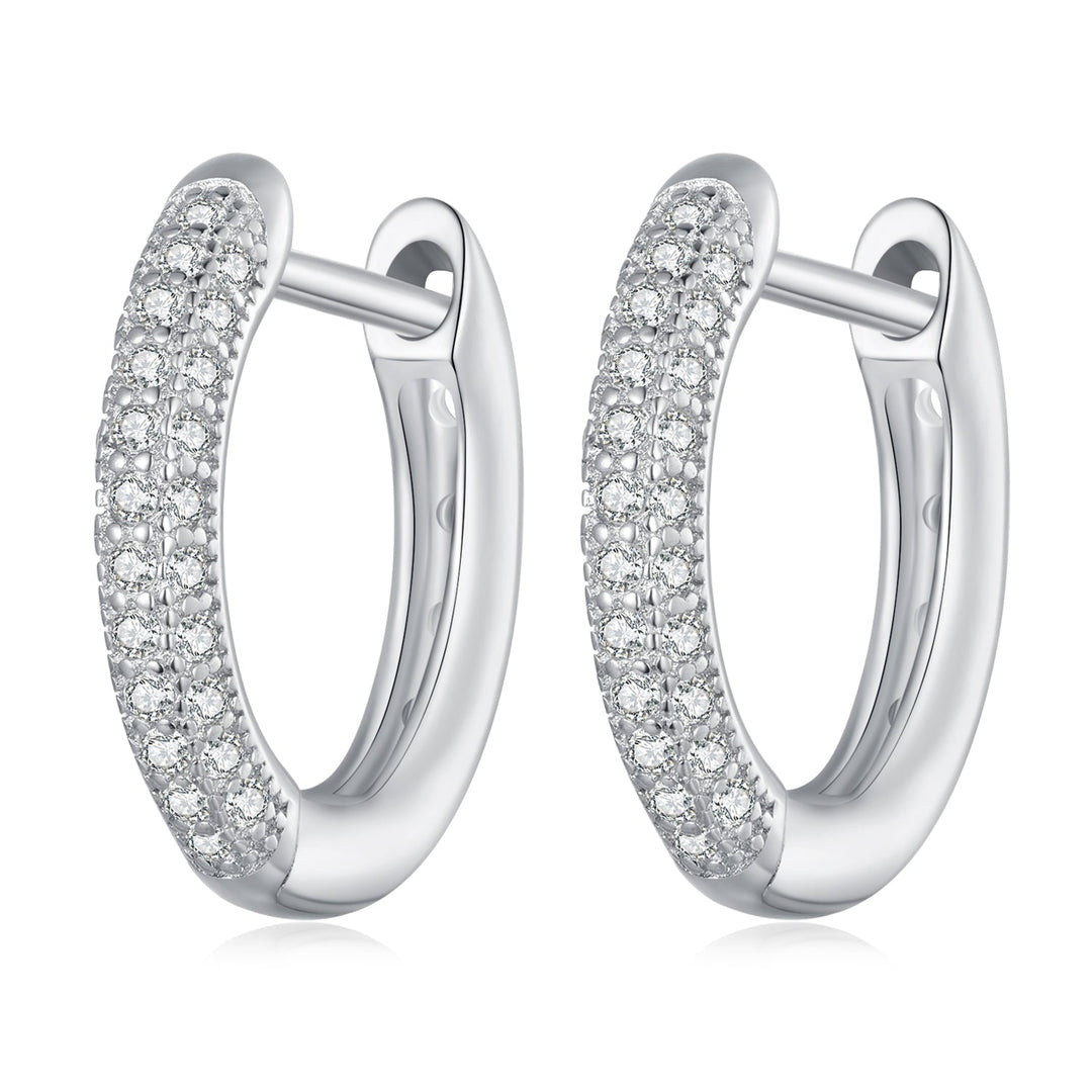 925 Sterling Silver Pavé Setting CZ Earrings for Women