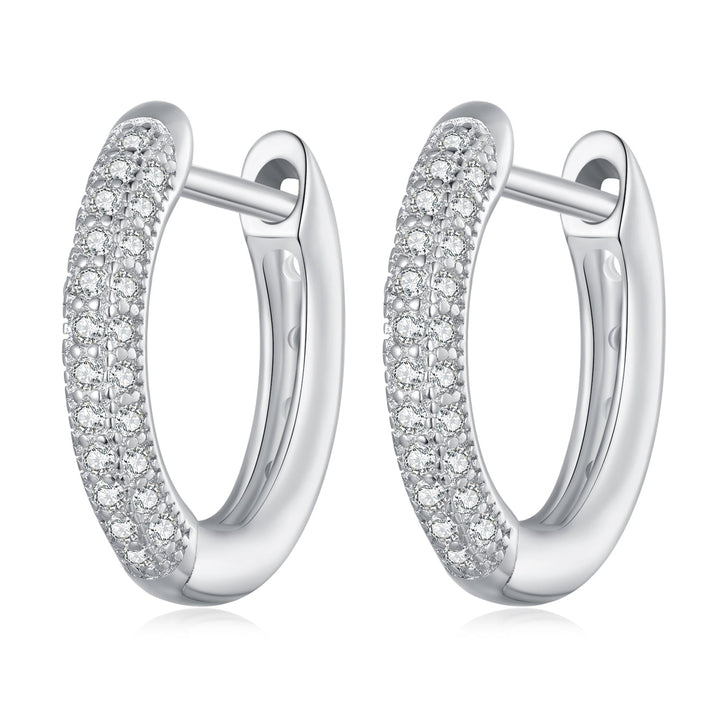 925 Sterling Silver Pavé Setting CZ Earrings for Women