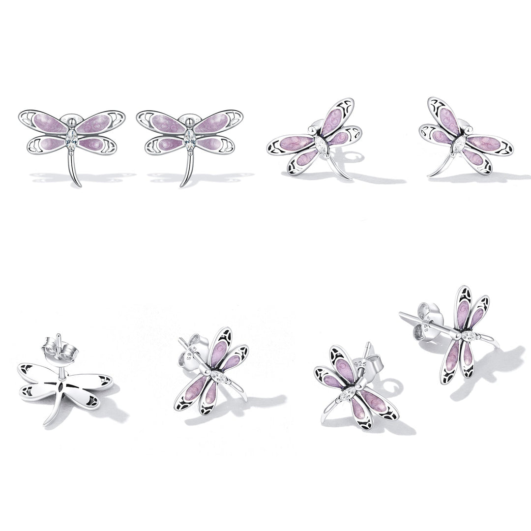 925 Sterling Silver Enamel Process Earrings with Pavé Setting CZ for Women