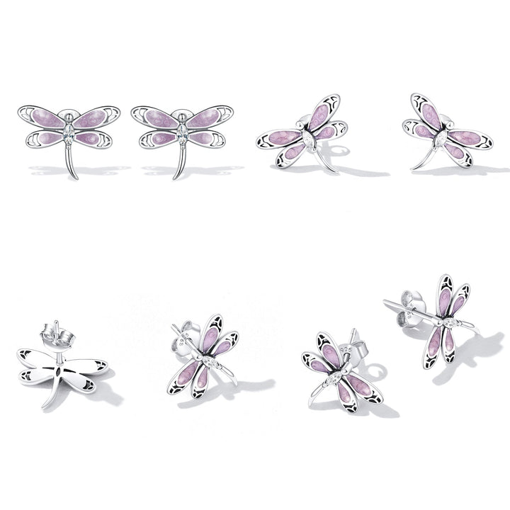 925 Sterling Silver Enamel Process Earrings with Pavé Setting CZ for Women