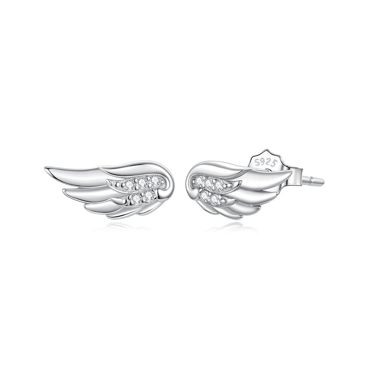 925 Sterling Silver White Gold Plated CZ Pavé Set 0.4x0.9 cm Earrings for Women