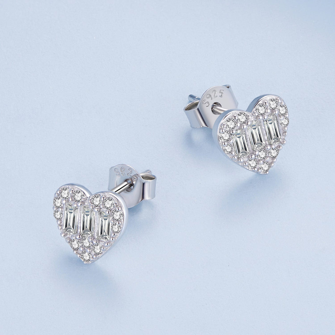 925 Sterling Silver Earrings with Pavé Set CZ