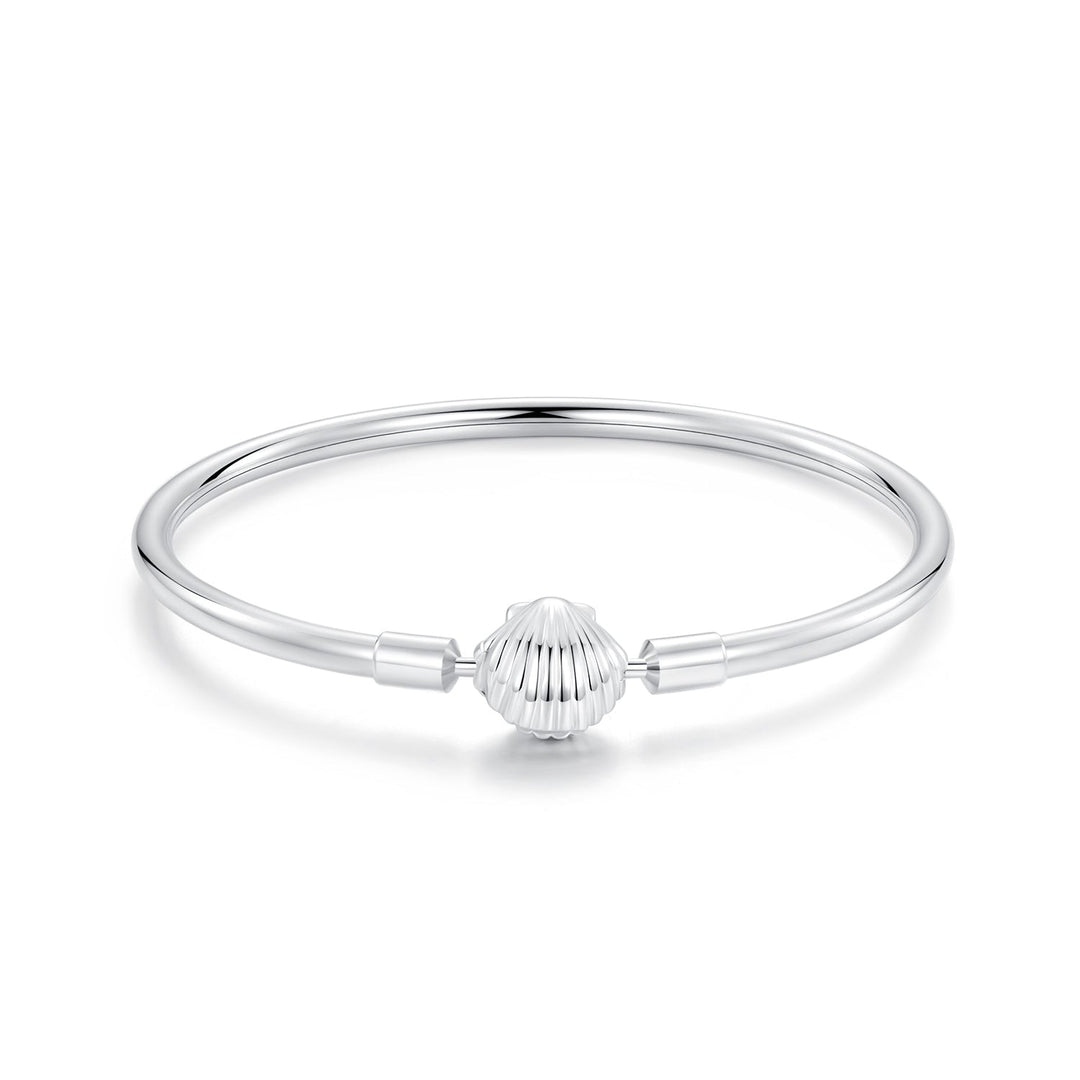 925 Sterling Silver White Gold Plated Bracelet 17.0 cm Inner Diameter 55mm for Women