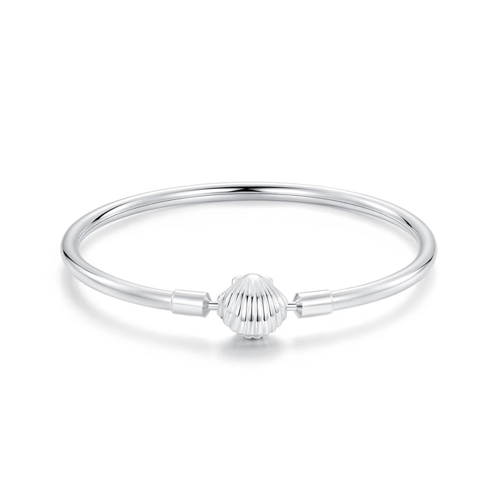 925 Sterling Silver White Gold Plated Bracelet 17.0 cm Inner Diameter 55mm for Women