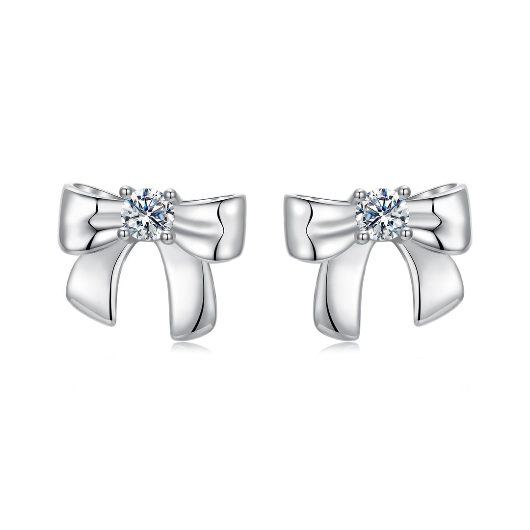925 Sterling Silver Moissanite Earrings 0.3 cm for Women