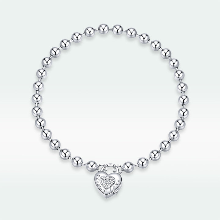 925 Sterling Silver Bracelet with Pavé Setting CZ and Platinum Plating, 17cm for Women
