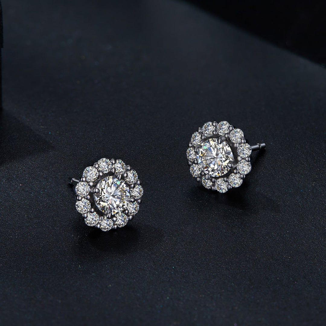 925 Sterling Silver 0.5 Carat Moissanite Earrings for Women