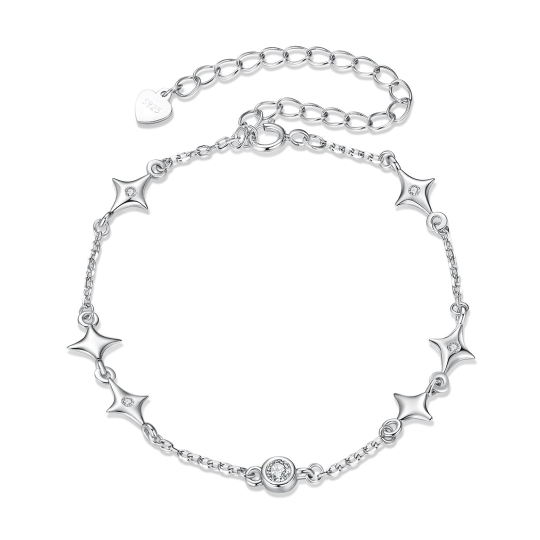 925 Sterling Silver 15+6cm Pavé Setting CZ Bracelet for Women