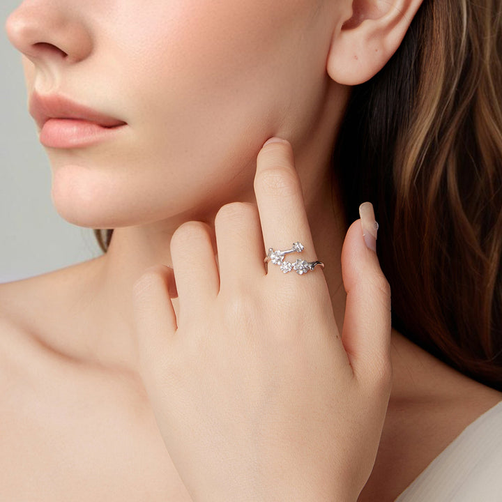 925 Sterling Silver Plated White Gold Ring for Women