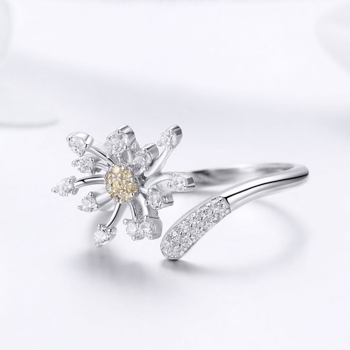925 Sterling Silver Ring with Plated Platinum and Pavé Setting CZ