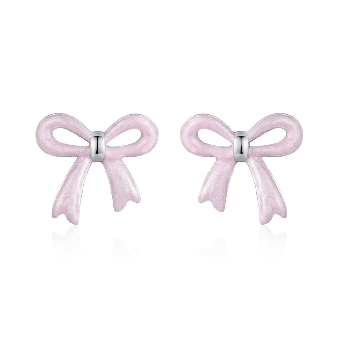 925 Sterling Silver Earrings with Enamel Process and White Gold Plating