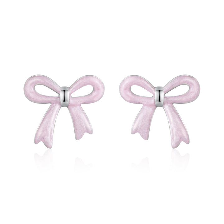 925 Sterling Silver Earrings with Enamel Process and White Gold Plating