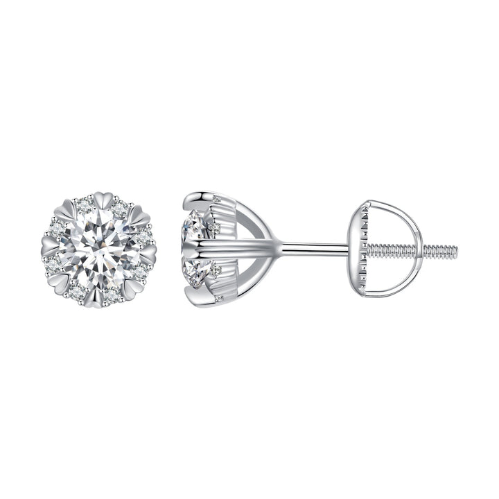 925 Sterling Silver Moissanite 0.50 Carat Earrings for Women