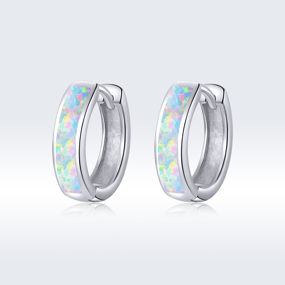 925 Sterling Silver Opal Earrings for Women