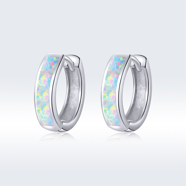 925 Sterling Silver Opal Earrings for Women