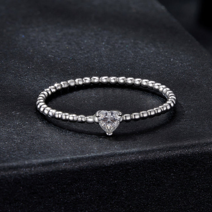 925 Sterling Silver Moissanite Ring Size 6 Plated White Gold