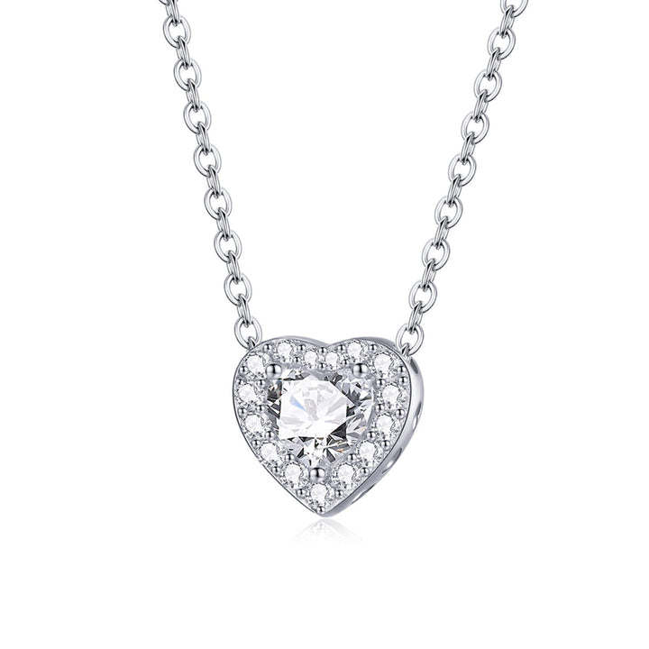 925 Sterling Silver Adjustable Cubic Zirconia Pendant Necklace for Women
