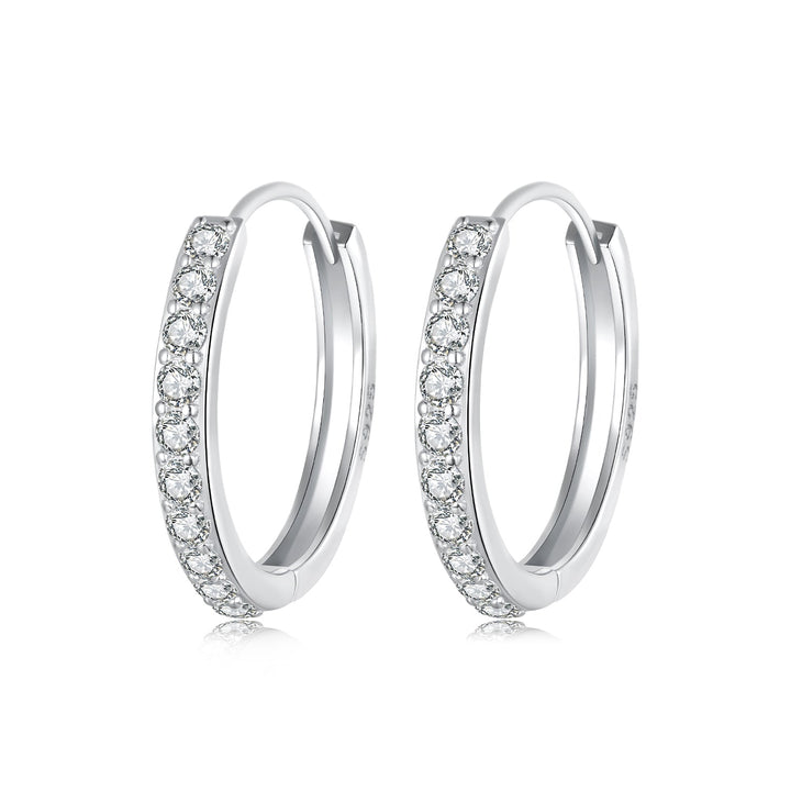925 Sterling Silver Pavé Setting Gold Plated Earrings for Women