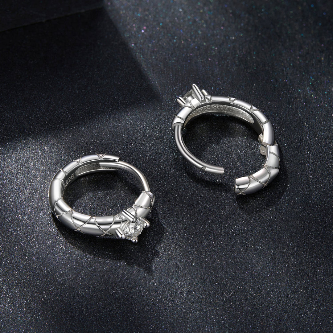 925 Sterling Silver Moissanite Earrings 1.3cm for Women