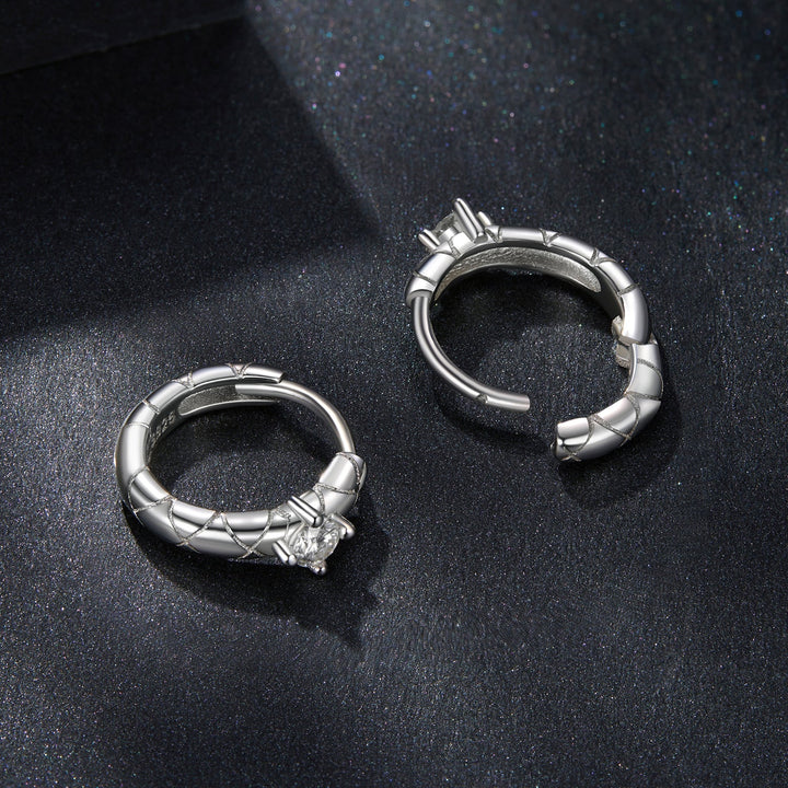 925 Sterling Silver Moissanite Earrings 1.3cm for Women