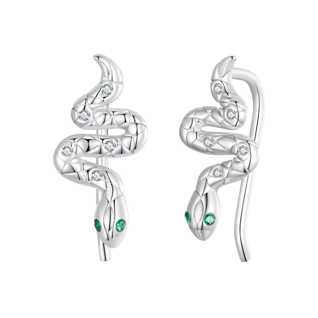 925 Sterling Silver Earrings with Pavé Setting and White Gold Plating for Women