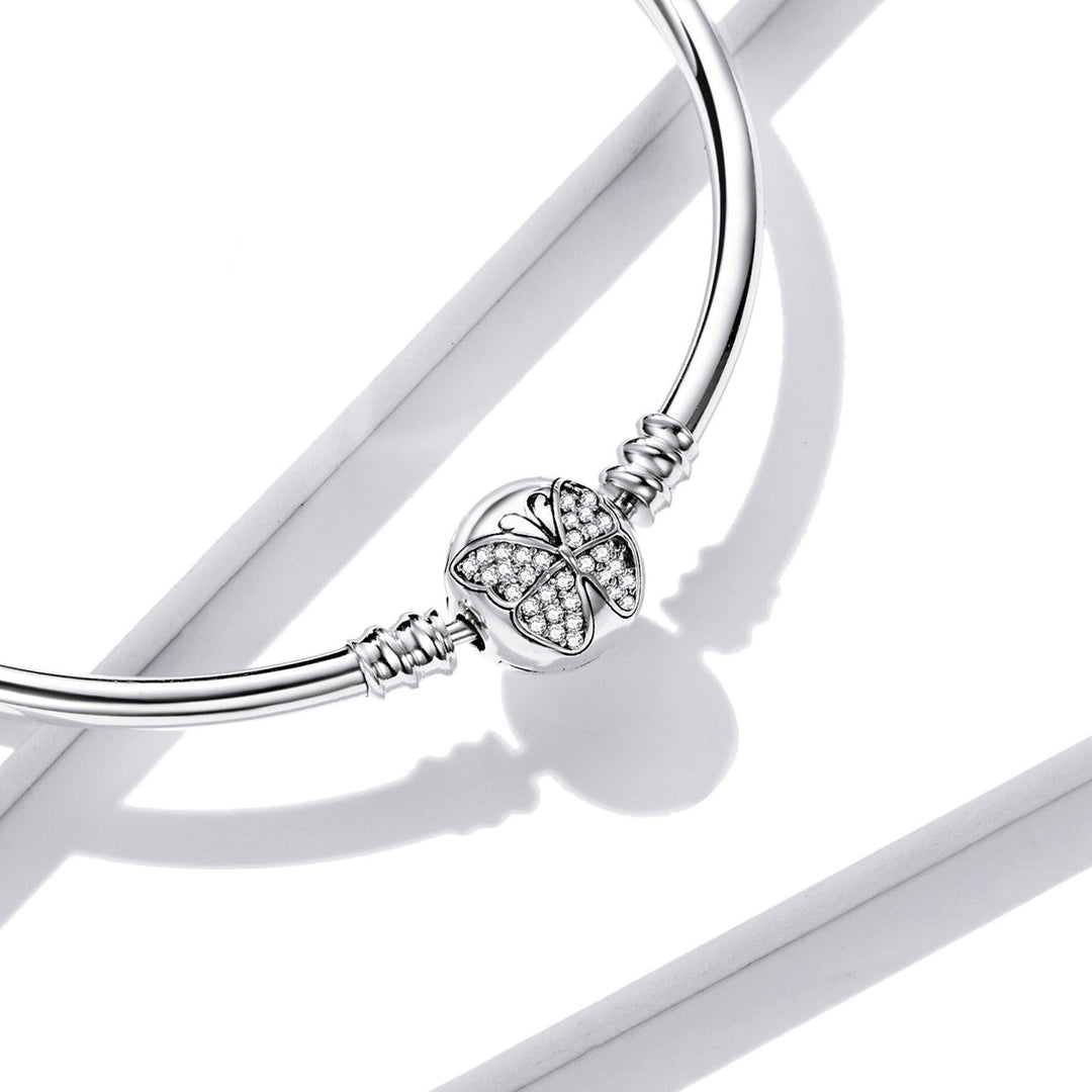 925 Sterling Silver 17.0 cm Oxidized CZ Bracelet for Women