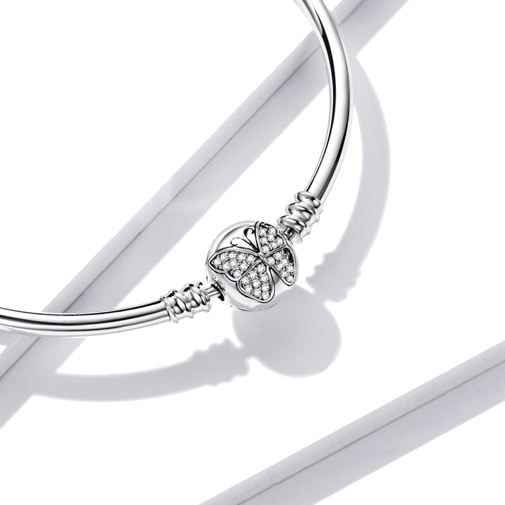 925 Sterling Silver 17.0 cm Oxidized CZ Bracelet for Women