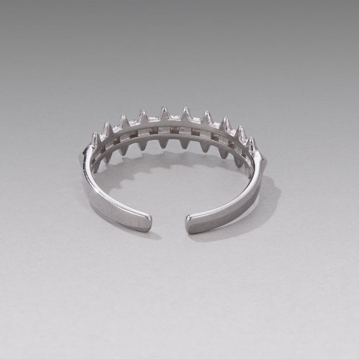 925 Sterling Silver + Plated White Gold 0.24cm Ring for Women