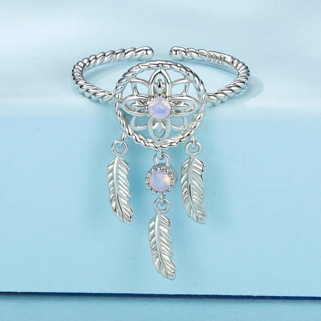 925 Sterling Silver Nano Opal Stone Ring for Women