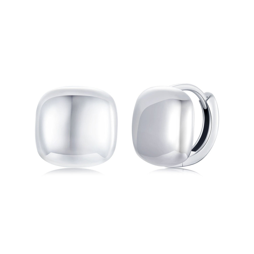 925 Sterling Silver Plated White Gold 10mm Earrings for Women