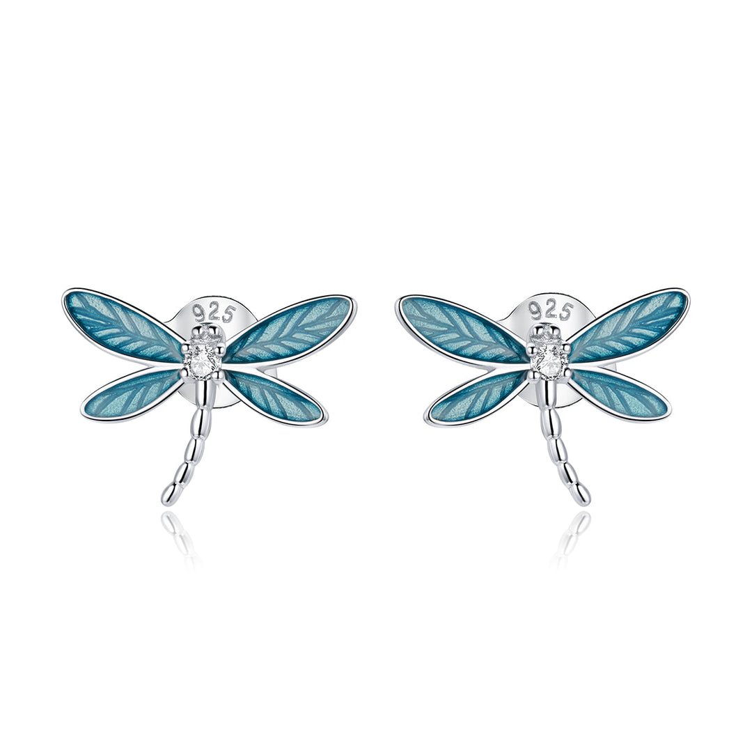 925 Sterling Silver &amp; Platinum Plated Pavé Setting CZ Earrings