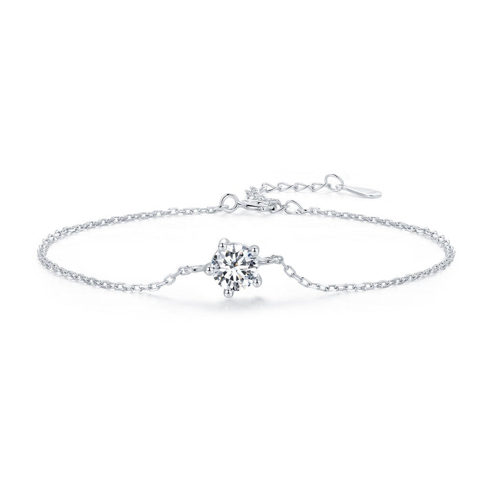 S925 Sterling Silver Moissanite Bracelet 15+3cm for Women