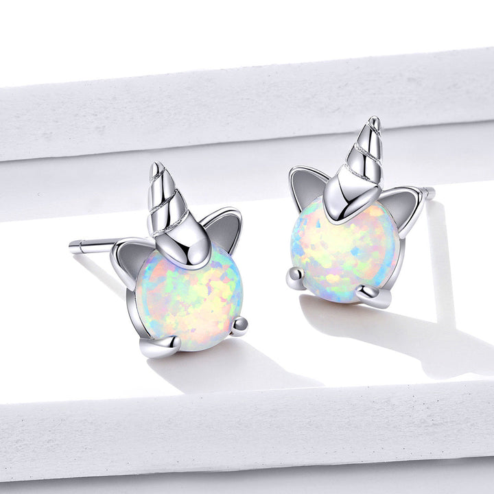 S925 Sterling Silver Earrings with Translucent Opal