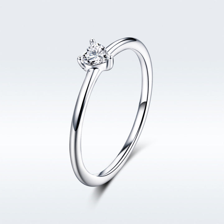 925 Sterling Silver Ring Size 6.0 with CZ and Platinum Plating for Women