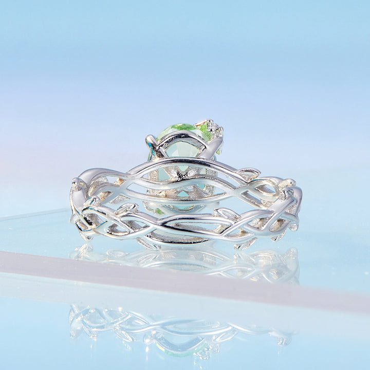 925 Sterling Silver Synthetic Spinel 3.8mm Ring for Women Size 7